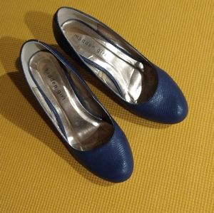 Blue snake texture shoes, EUC, gently worn mainly at the office